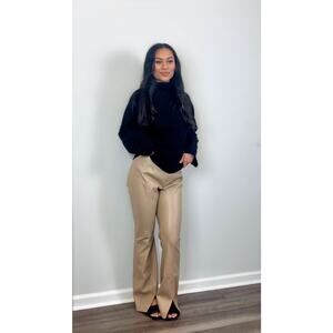 Vince Boiled Cashmere Funnel Pullover Sweater‎ in Black Small Knit Turtleneck